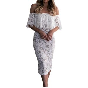 Grace Loves Lace Strapless White Floral Dress